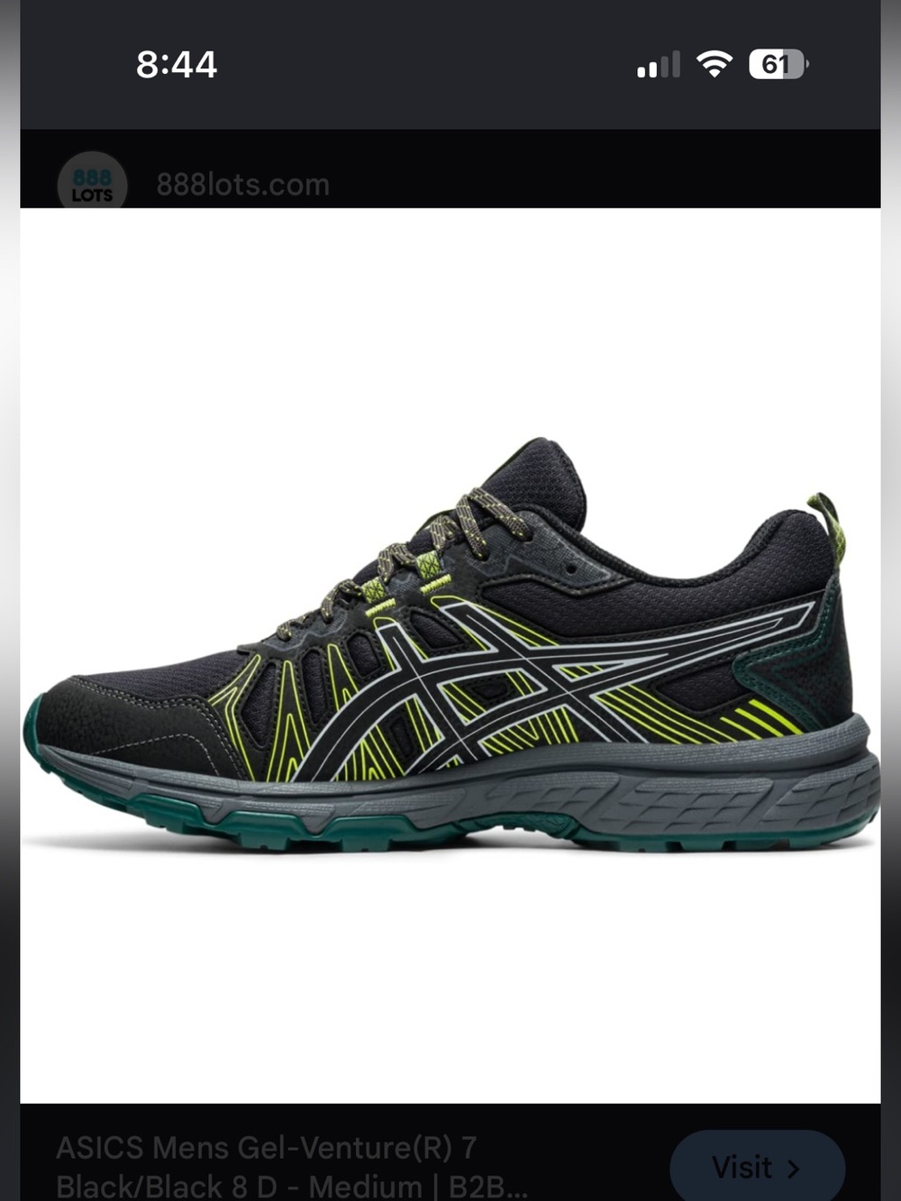 NWOT Men's ASICS Gel Venture 7 Trail Running Shoes -Size 12